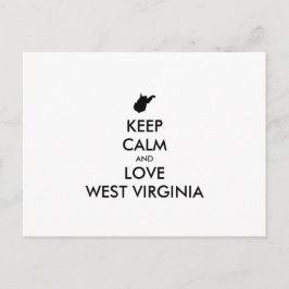  KEEP CALM EN LOVE WEST VIRGINIA BRIEFKAART