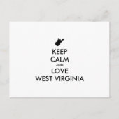  KEEP CALM EN LOVE WEST VIRGINIA BRIEFKAART (Voorkant)