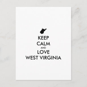  KEEP CALM EN LOVE WEST VIRGINIA BRIEFKAART