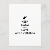  KEEP CALM EN LOVE WEST VIRGINIA BRIEFKAART (Voorkant)