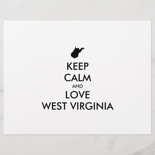  KEEP CALM EN LOVE WEST VIRGINIA FLYER (Voorkant)