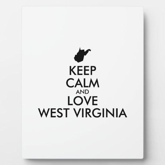  KEEP CALM EN LOVE WEST VIRGINIA FOTOPLAAT (Voorkant)