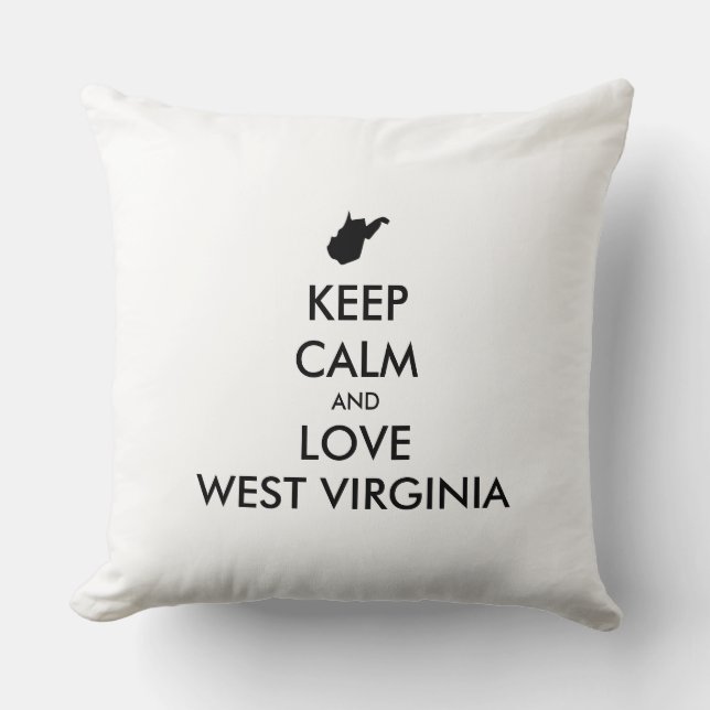  KEEP CALM EN LOVE WEST VIRGINIA KUSSEN (Voorkant)