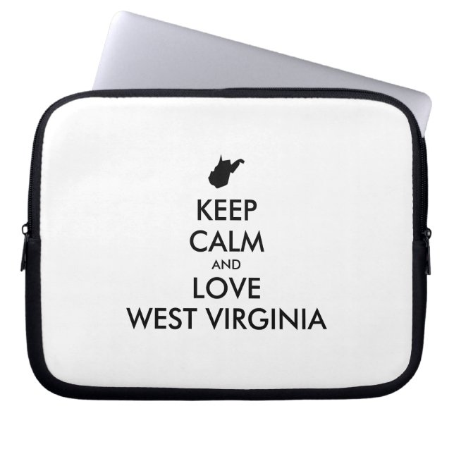  KEEP CALM EN LOVE WEST VIRGINIA LAPTOP SLEEVE (Voorkant)
