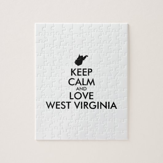  KEEP CALM EN LOVE WEST VIRGINIA LEGPUZZEL (Verticaal)