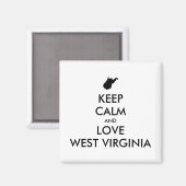 KEEP CALM EN LOVE WEST VIRGINIA MAGNEET (Voorkant / Achterkant)