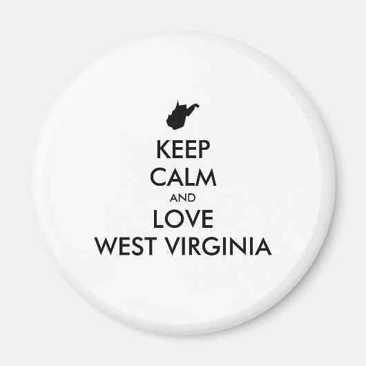 KEEP CALM EN LOVE WEST VIRGINIA MAGNEET (Voorkant)