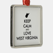 KEEP CALM EN LOVE WEST VIRGINIA METALEN ORNAMENT (Rechts)