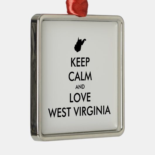 KEEP CALM EN LOVE WEST VIRGINIA METALEN ORNAMENT (Rechts)