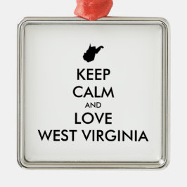  KEEP CALM EN LOVE WEST VIRGINIA METALEN ORNAMENT