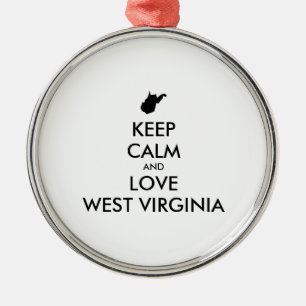 KEEP CALM EN LOVE WEST VIRGINIA METALEN ORNAMENT