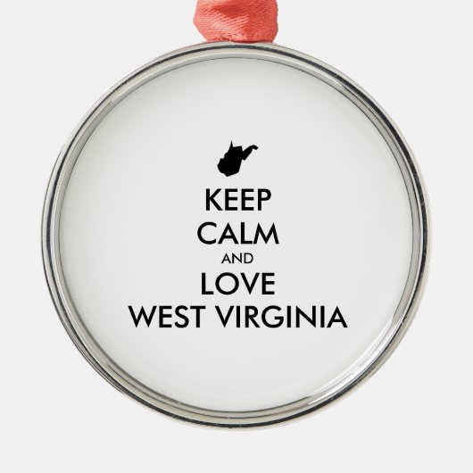  KEEP CALM EN LOVE WEST VIRGINIA METALEN ORNAMENT (Voorkant)