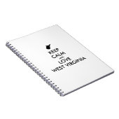  KEEP CALM EN LOVE WEST VIRGINIA NOTITIEBOEK (Rechterzijde)