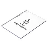  KEEP CALM EN LOVE WEST VIRGINIA NOTITIEBOEK (Linkerzijde)