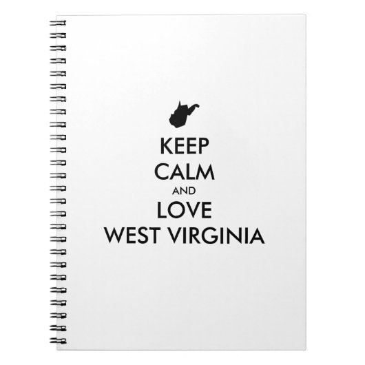  KEEP CALM EN LOVE WEST VIRGINIA NOTITIEBOEK (Voorkant)