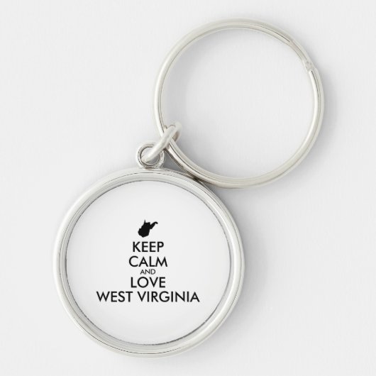  KEEP CALM EN LOVE WEST VIRGINIA SLEUTELHANGER (Voorkant)