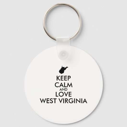  KEEP CALM EN LOVE WEST VIRGINIA SLEUTELHANGER (Voorkant)