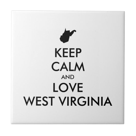  KEEP CALM EN LOVE WEST VIRGINIA TEGELTJE (Voorkant)