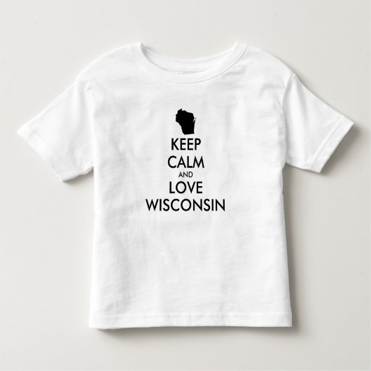  KEEP CALM EN LOVE WISCONSIE KINDER SHIRTS (Voorkant)