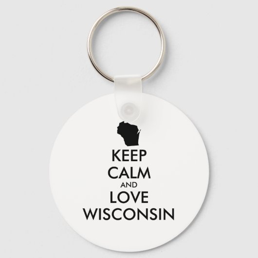  KEEP CALM EN LOVE WISCONSIE SLEUTELHANGER (Voorkant)