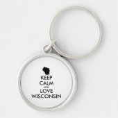 KEEP CALM EN LOVE WISCONSIE SLEUTELHANGER (Voorkant)