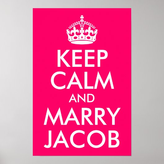 Keep Calm en Marry Jacob Poster (Voorkant)