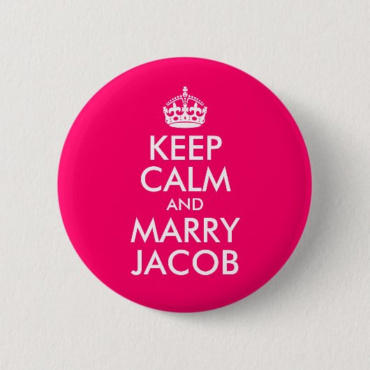 Keep Calm en Marry Jacob Ronde Button 5,7 Cm (Voorkant)