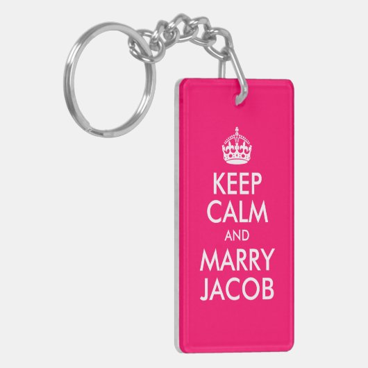 Keep Calm en Marry Jacob Sleutelhanger (Voorkant Links)