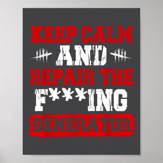 Keep Calm En Repareer De Generator Videospel Poster (Voorkant)
