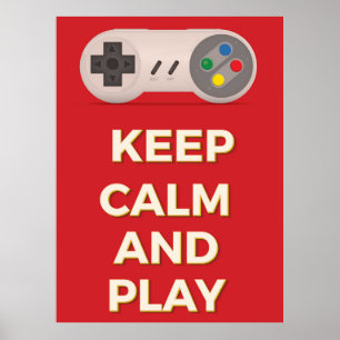 Keep Calm en speel vintage poster