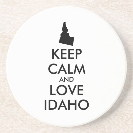KEEP CALM EN VERLIES IDAHO ZANDSTEEN ONDERZETTER (Voorkant)