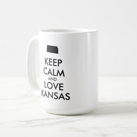  KEEP CALM EN VERLIES KANSAS KOFFIEMOK (Voorkant links)
