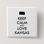 KEEP CALM EN VERLIES KANSAS VIERKANTE BUTTON 5,1 CM (Voorkant)