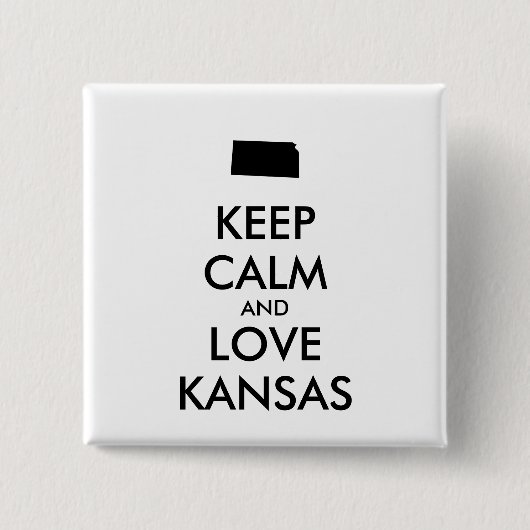  KEEP CALM EN VERLIES KANSAS VIERKANTE BUTTON 5,1 CM (Voorkant)