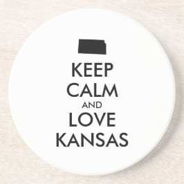  KEEP CALM EN VERLIES KANSAS ZANDSTEEN ONDERZETTER
