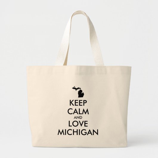  KEEP CALM EN VERLIES MICHIGAN GROTE TOTE BAG (Voorkant)