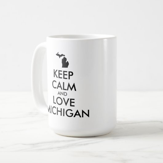 KEEP CALM EN VERLIES MICHIGAN KOFFIEMOK (Voorkant links)