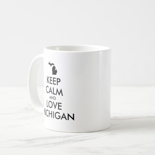  KEEP CALM EN VERLIES MICHIGAN KOFFIEMOK (Voorkant links)