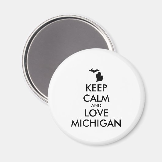  KEEP CALM EN VERLIES MICHIGAN MAGNEET (Voorkant / Achterkant)