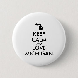  KEEP CALM EN VERLIES MICHIGAN RONDE BUTTON 5,7 CM