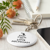  KEEP CALM EN VERLIES MICHIGAN SLEUTELHANGER (Zijkant)