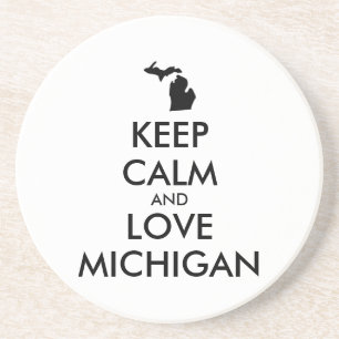  KEEP CALM EN VERLIES MICHIGAN ZANDSTEEN ONDERZETTER