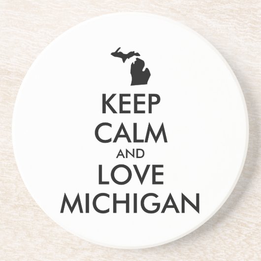  KEEP CALM EN VERLIES MICHIGAN ZANDSTEEN ONDERZETTER