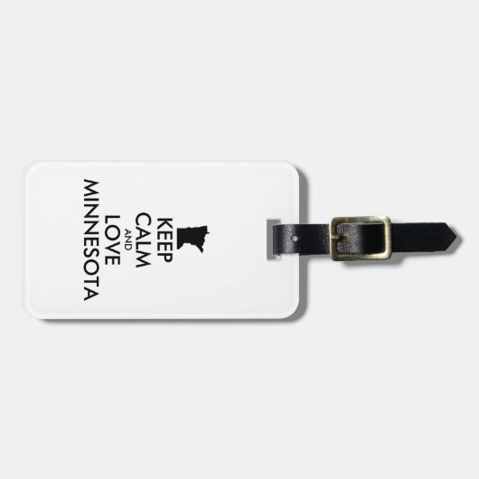 KEEP CALM EN VERLIES MINNESOTA BAGAGELABEL (Voorkant horizontaal)