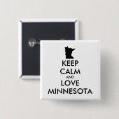  KEEP CALM EN VERLIES MINNESOTA VIERKANTE BUTTON 5,1 CM (Voorkant /achterkant)