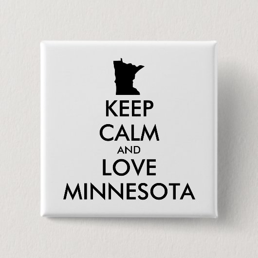  KEEP CALM EN VERLIES MINNESOTA VIERKANTE BUTTON 5,1 CM (Voorkant)