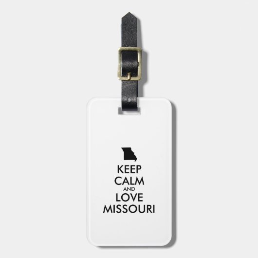  KEEP CALM EN VERLIES MISSOURI BAGAGELABEL (Voorkant verticaal)