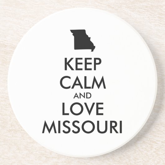  KEEP CALM EN VERLIES MISSOURI ZANDSTEEN ONDERZETTER (Voorkant)