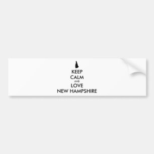 KEEP CALM EN VERLIES NIEUWE HAMPSHIRE BUMPERSTICKER