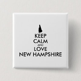  KEEP CALM EN VERLIES NIEUWE HAMPSHIRE VIERKANTE BUTTON 5,1 CM
